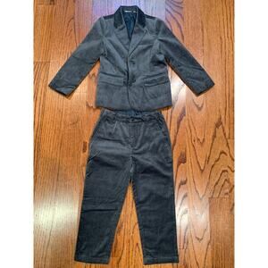 Noralee Cotton Velvet Suit | Dark Midnight Blue Gray | Size 4Y